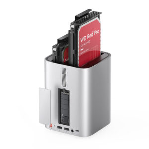 Orico MiniTower Docking Station with Hard Drive Bays for up to 56TB - sidabro spalvos - Image 4