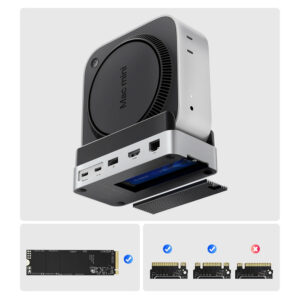 Orico MiniDock 10-in-1 Docking Station with SSD Hard Drive Bay - sidabro spalvos - Image 4