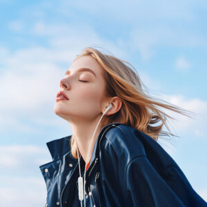 QCY LH1 į ausis įkišamos laidinės ausinės su nuotoliniu valdymu ir mikrofonu 1.15m - baltos spalvos - Image 8