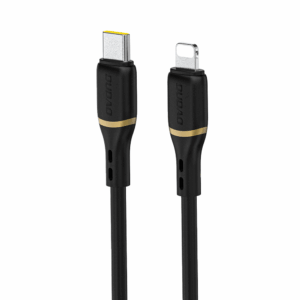 Dudao L25X USB-C - Lightning kabelis 1m 30W su Soft Silicone Braid - juodos spalvos