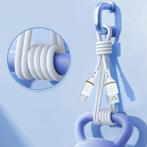 Dudao L25L USB-A - Lightning kabelis 1m 30W su Soft Silicone Braid - baltos spalvos - Image 3