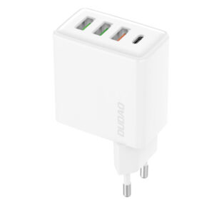 Dudao A5HEU 3xUSB-A 1xUSB-C PD 20W QC3.0 18W+ 2x12W laidinis įkroviklis - baltos spalvos