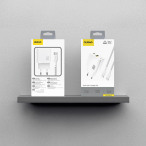 Dudao A27MaxCEU PD QC 35W USB-A USB-C laidinis įkroviklis su USB-C kabeliu - baltos spalvos - Image 6