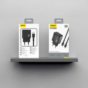 Dudao A27CEU PD 25W GaN SB-C laidinis įkroviklis su USB-C kabeliu - juodos spalvos - Image 2