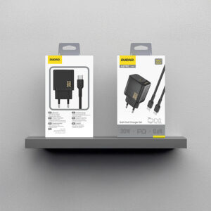 Dudao A27PCEU PD 30W GaN USB-C laidinis įkroviklis su USB-C kabeliu - juodos spalvos - Image 6