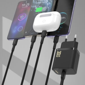 Dudao A27PCEU PD 30W GaN USB-C laidinis įkroviklis su USB-C kabeliu - baltos spalvos - Image 6