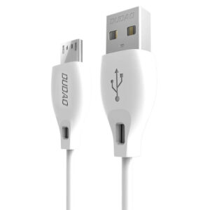 Dudao L4M USB-A - MicroUSB 2.4 A kabeliu 1m - baltos spalvos