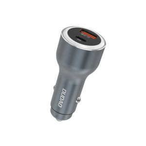 Dudao R4Ultra 120W Power Delivery Quick Charge LED automobilinis įkroviklis USB-A USB-C - Gray