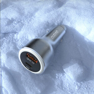 Dudao R4Ultra 120W Power Delivery Quick Charge LED automobilinis įkroviklis USB-A USB-C - Gray - Image 5