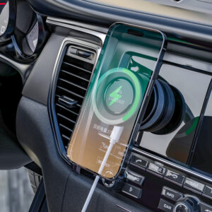 Dudao F24MAX automobilinis laikiklis su 15W belaidis įkrovimas, MagSafe Compatible, su Automatic Suction Cup - juodos spalvos - Image 2