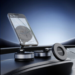 Dudao F24PRO MagSafe Compatible automobilinis laikiklis su Suction Cup for Windshield or Dashboard - juodos spalvos - Image 2