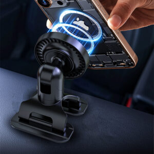 Dudao F25 MagSafe-compatible car mount for dashboard or windshield - juodos spalvos - Image 5