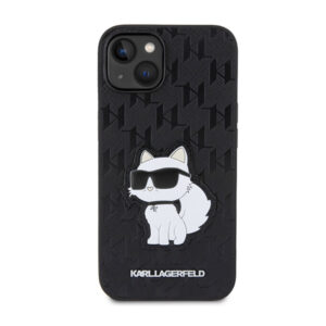 Karl Lagerfeld Saffiano Monogram NFT Choupette - dėklas skirtas Apple iPhone 14 Plus Black - Image 3