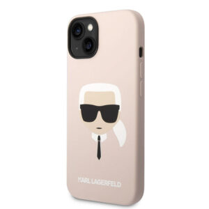 Karl Lagerfeld Silicone Ikonik Karl's Head MagSafe - dėklas skirtas Apple iPhone 14 Pink - Image 1
