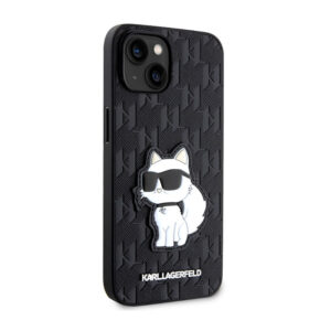 Karl Lagerfeld Saffiano Monogram NFT Choupette - dėklas skirtas Apple iPhone 14 Plus Black - Image 4