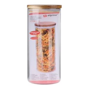 Alpina - Glass Jar/Storage Container with Lid 1250 ml 9.5 x 21 cm - Image 2