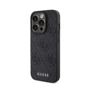 Guess Leather 4G Stamped - dėklas skirtas Apple iPhone 15 Pro Black - Image 2