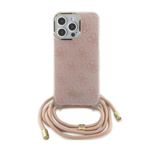 Guess Crossbody Cord 4G Print - Apple iPhone 15 Case Pink - Image 1
