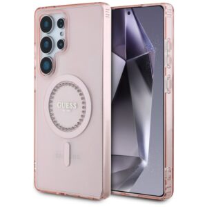 Guess Rhinestones Printed Classic Logo MagSafe - dėklas skirtas Samsung Galaxy S25 Ultra pink - Image 1