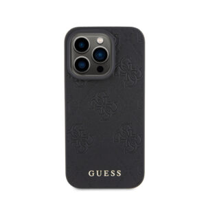 Guess Leather 4G Stamped - dėklas skirtas Apple iPhone 15 Pro Black - Image 3