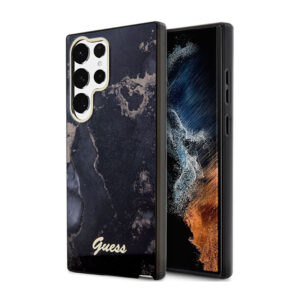 Guess Golden Marble Collection - dėklas skirtas Samsung Galaxy S23 Ultra Black - Image 1