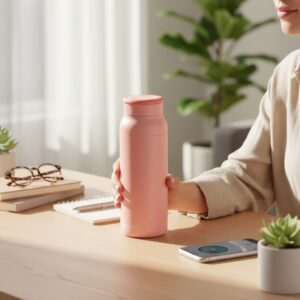 Quokka Echo - 690ml Stainless Steel Bottle with Silicone Handle (Pink) - Image 2