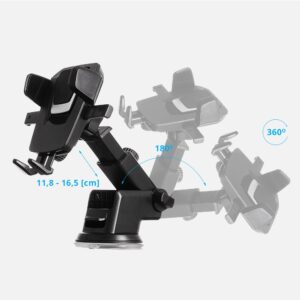 Telescopic Car Mount Phone Holder Dashboard or Windshield for black - Image 5