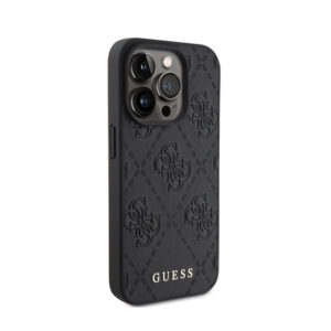 Guess Leather 4G Stamped - dėklas skirtas Apple iPhone 15 Pro Black - Image 4