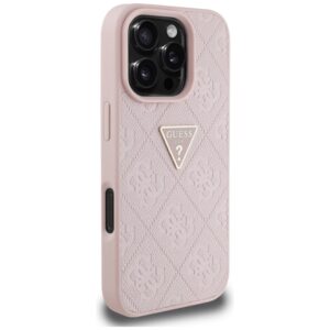 Guess Hot Stamp 4G Pattern Triangle Metal Logo - dėklas skirtas Apple iPhone 16 Pro pink - Image 4