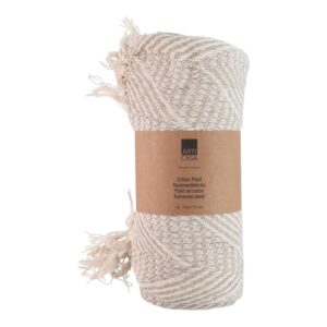 Arti Casa - Herringbone Cotton Blanket 130x170 cm Beige / White