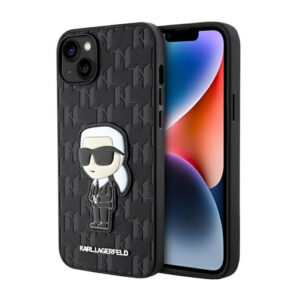 Karl Lagerfeld Saffiano Monogram NFT Ikonik - dėklas skirtas Apple iPhone 14 Plus Black - Image 1