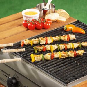 BBQ - skewers for skewers with a wooden handle, long 38 cm (4 pieces) - Image 3