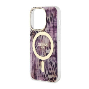 Guess Leopard MagSafe - dėklas skirtas Apple iPhone 14 Pro Max Pink - Image 6