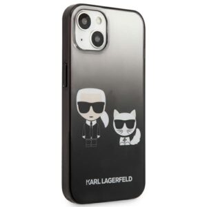 Karl Lagerfeld Gradient Ikonik Karl & Choupette - dėklas skirtas Apple iPhone 13 mini Black - Image 3