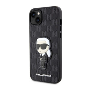Karl Lagerfeld Saffiano Monogram NFT Ikonik - dėklas skirtas Apple iPhone 14 Plus Black - Image 2