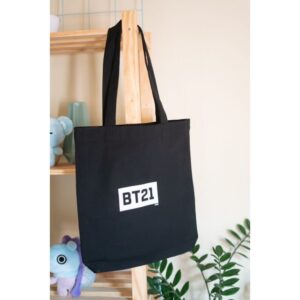 BT21 - Fabric shopping bag 28x40 cm (Black) - Image 4