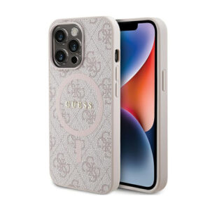 Guess 4G Collection Leather Metal Logo MagSafe - dėklas skirtas Apple iPhone 13 Pro pink - Image 1