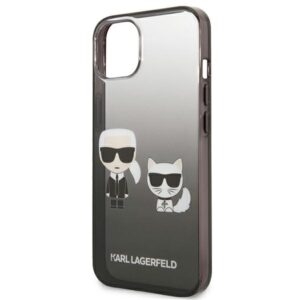 Karl Lagerfeld Gradient Ikonik Karl & Choupette - dėklas skirtas Apple iPhone 13 mini Black - Image 5