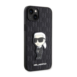 Karl Lagerfeld Saffiano Monogram NFT Ikonik - dėklas skirtas Apple iPhone 14 Plus Black - Image 4