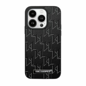 Karl Lagerfeld Leather Monogram Metal Logo - Case Apple iPhone 15 Pro Max black - Image 1