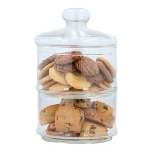 Alpina - Glass container / jar for sweets, 2 levels, 16x28 cm - Image 2