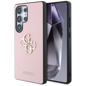 Guess Grained Big 4G Logo Small Classic Logo - dėklas skirtas Samsung Galaxy S25 Ultra pink - Image 1