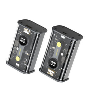 WEKOME WP-333 Vanguard Series - Power bank 10000 mAh Super Charging PD 20W + QC 22.5W juodos spalvos / Transparent