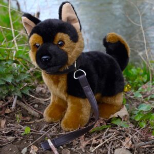 Rappa - Plush realistic toy Standing German Shepherd Dog with Leash 23 cm Eco-Friendly - Image 5