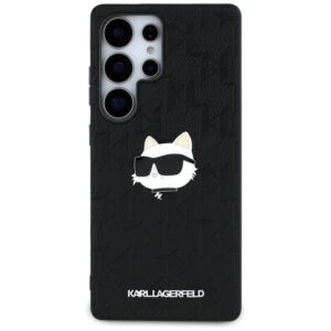 Karl Lagerfeld Leather Monogram Pin Logo Choupette Head - dėklas skirtas Samsung Galaxy S25 Ultra Black - Image 3