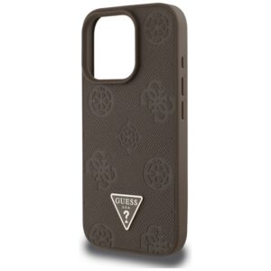Guess Grained Hot Stamp Peony Triangle Logo MagSafe - dėklas skirtas Apple iPhone 16 Pro brown - Image 6