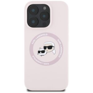 Karl Lagerfeld Silicone Double Heads And Circle MagSafe - dėklas skirtas Apple iPhone 16 Pro pink - Image 3