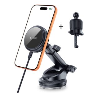 Tech-Protect V9 ArcticBoost magnetic MagSafe dashboard & vent automobilinis laikiklis su belaidžiu įkrovimu 25W QI2.2 juoda - Image 2