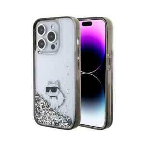 Karl Lagerfeld Liquid Glitter Choupette - Apple iPhone 15 Pro Max Case Transparent - Image 1