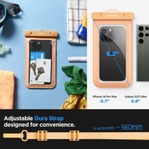 Spigen A601 Universal Waterproof Case - Case for smartphones up to 6.9" (Apricot) - Image 3